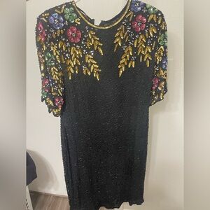 Eve’s Allure vintage silk black beaded dress